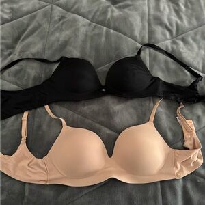 Victoria's Secret Black and Cream Bra Duo